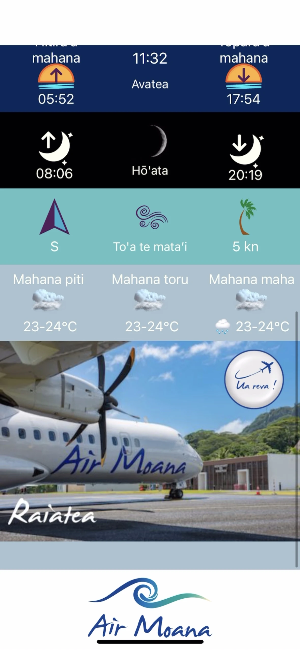 Rere nā te ra'i screenshot